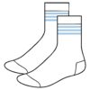 White PE Short Socks with Blue Stripes - Kiddies 9-12 (SML)