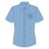 Collared button-up short sleeve blouse - 28