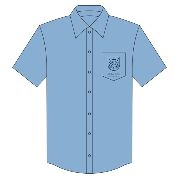 Collared button-up short sleeve shirt
